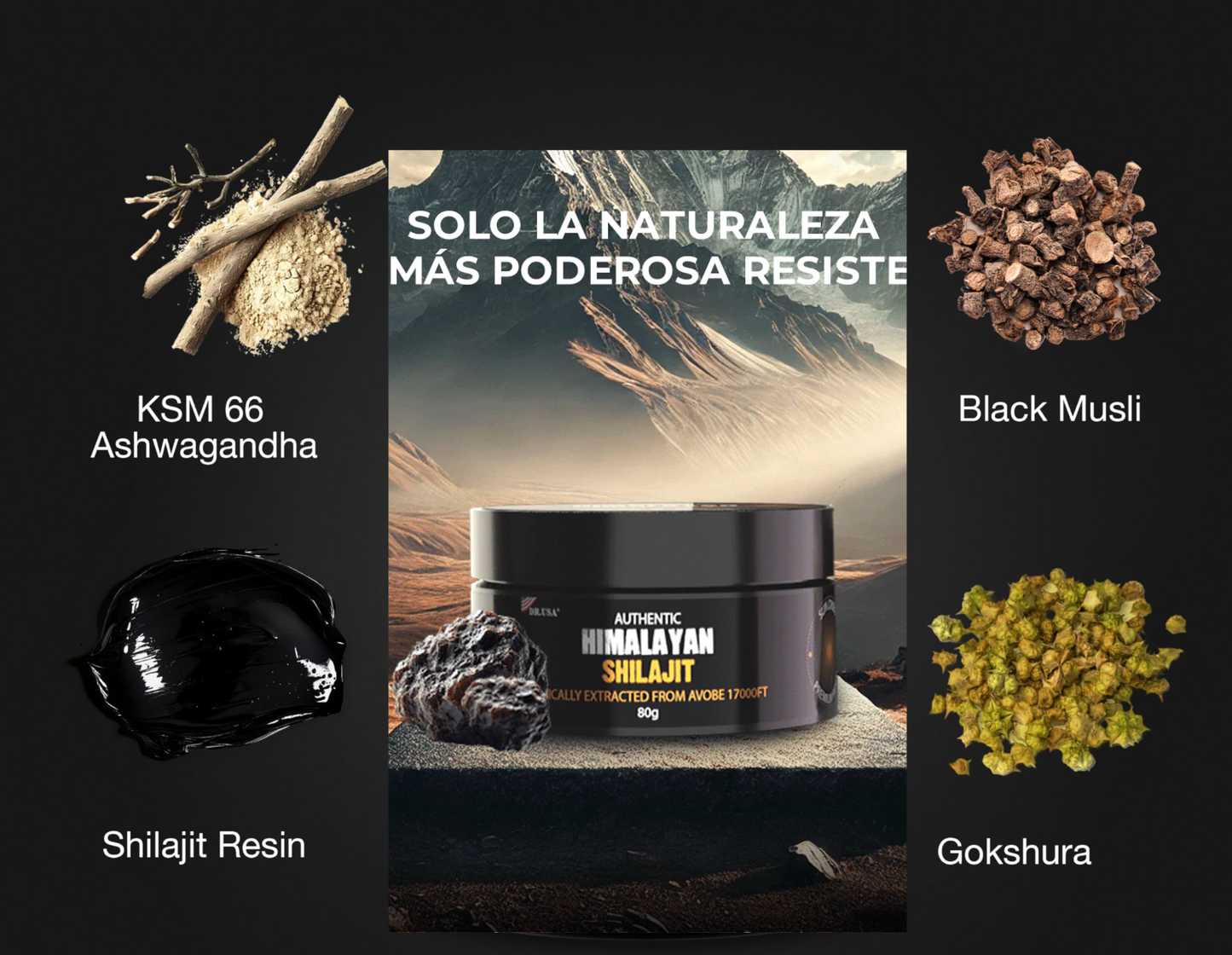 RESINA DE SHILAJIT NATURAL DEL HIMALAYA