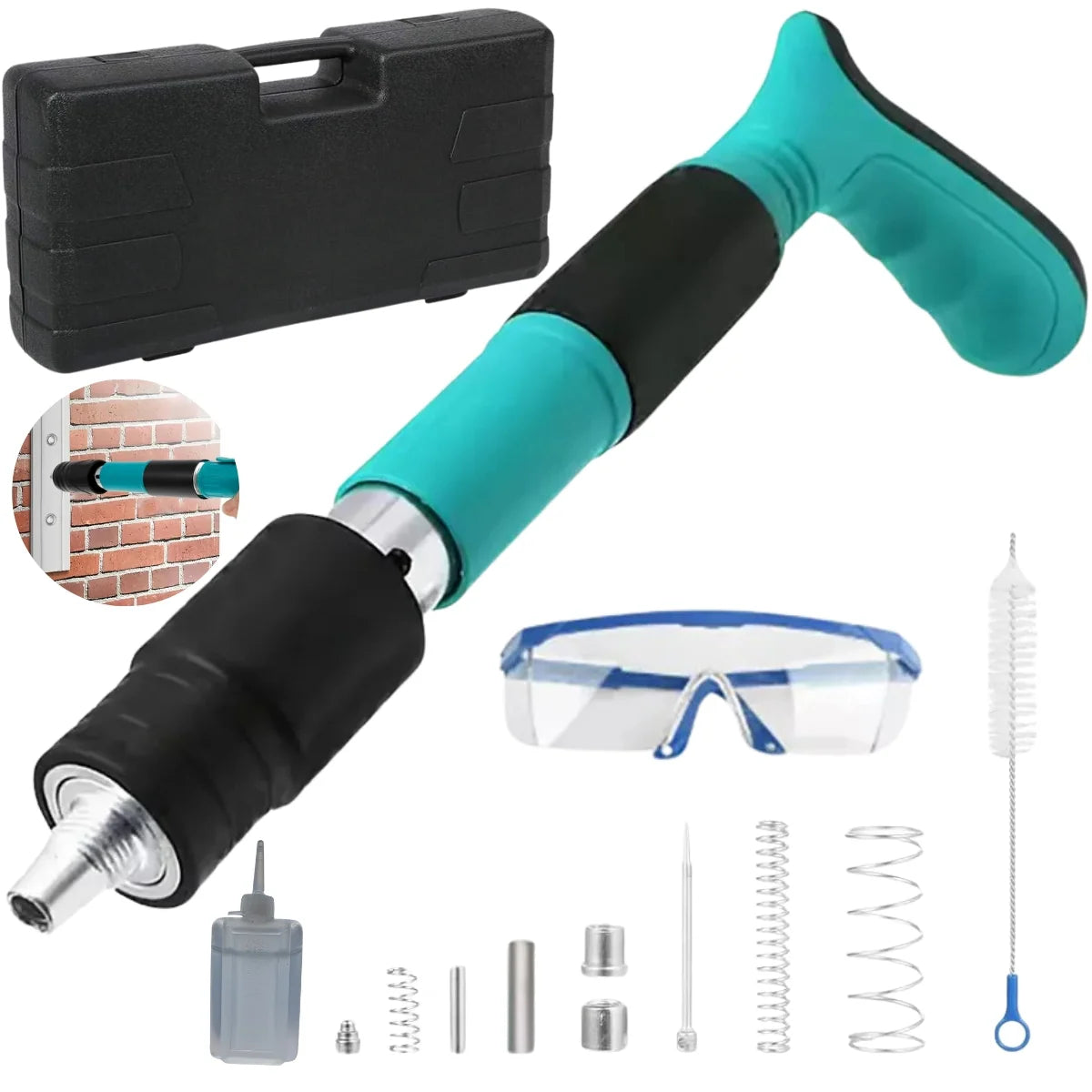 KIT PISTOLA DE CLAVOS AUTOMÁTICA +  100 CLAVOS FULMINANTES