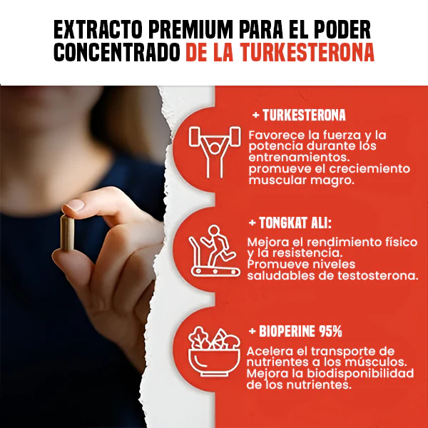 TURKESTERONE CON TONGKAT ALI 60 CAPS - ENVÍO GRATIS